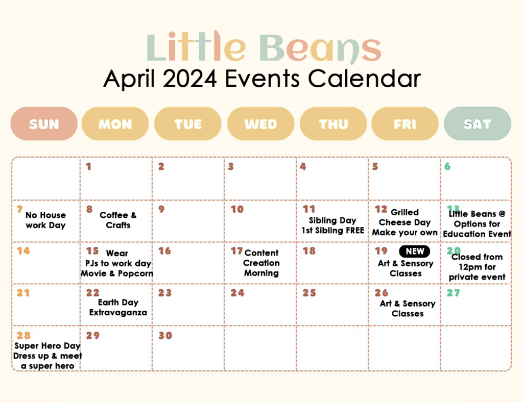 Little beans april events